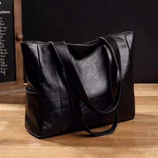 Charlotte | Women's Large-Capacity Vintage Leather Shoulder Tote Bag Black