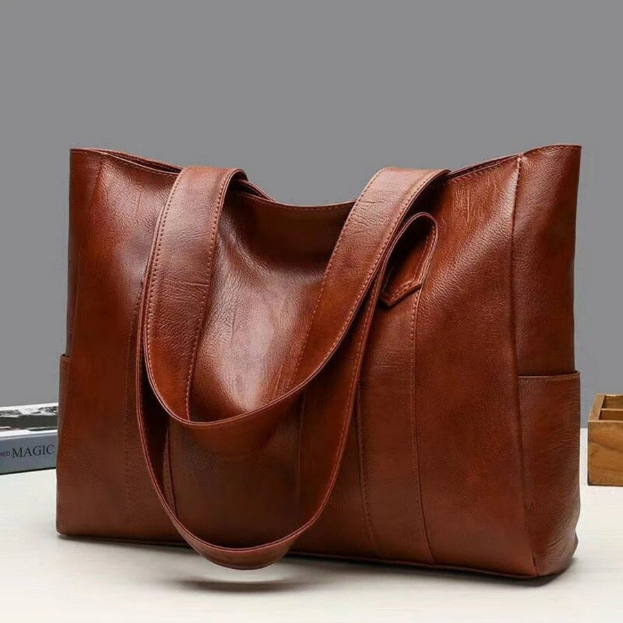 Charlotte | Women's Large-Capacity Vintage Leather Shoulder Tote Bag Brown