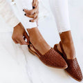 Penelope | Women's Leather Woven Pointed-Toe Slingback Comfortable