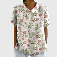 Grace | Women's Linen Short Sleeve Collared Blouse Relaxed Fit White 3