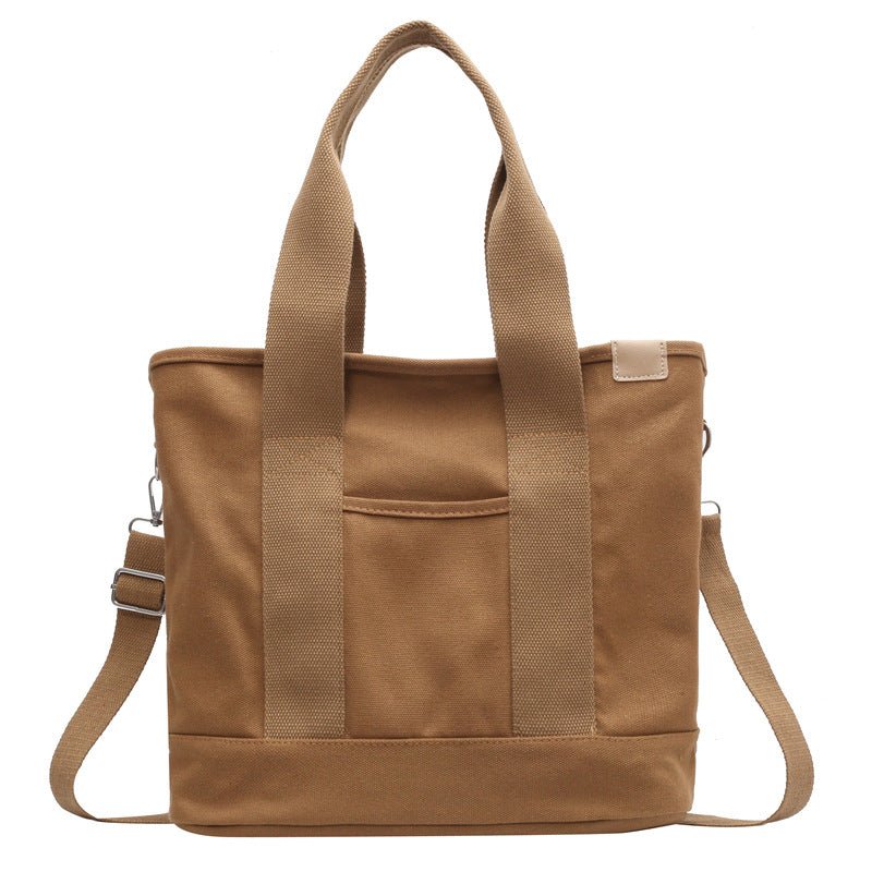Amelia | Women's Multifunction Crossbody Canvas Tote Bag Adjustable Khaki