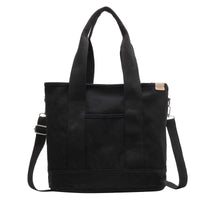 Amelia | Women's Multifunction Crossbody Canvas Tote Bag Adjustable Black