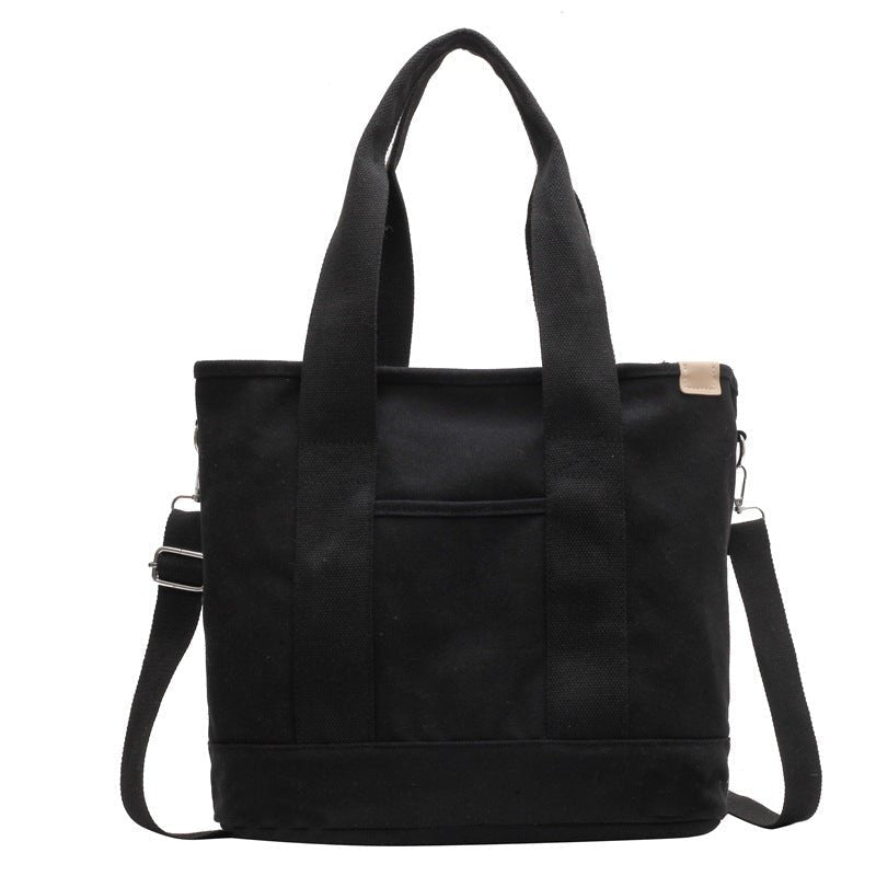 Amelia | Women's Multifunction Crossbody Canvas Tote Bag Adjustable Black