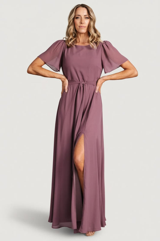 Womens Naomi Short Sleeve Maxi Dress Vintage Plum Size: 3Xl