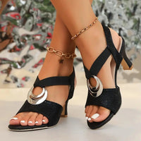 Grace | Women's Orthopedic Block-Heel Strappy Sandals Black