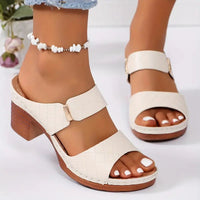 Emma | Women's Orthopedic Cushioned Block Heel Sandals White