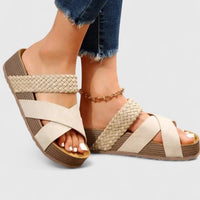 Amelia | Women's Orthopedic Platform Comfortable Sandals Braided White