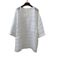 Grace | Women's Relaxed-Fit Linen Patch-Pocket Tunic White