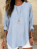 Camila | Women's Relaxed-Fit Long-Sleeve Striped Crew Neck Blouse