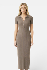 Noor Polo Maxi Dress Khaki