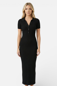 Noor Polo Maxi Dress Black