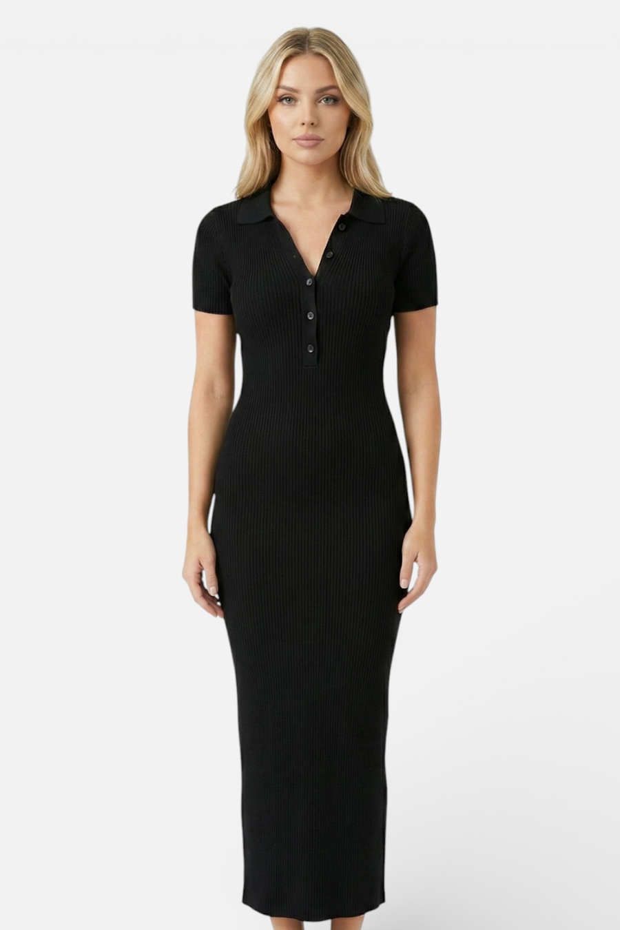 Noor Polo Maxi Dress Black