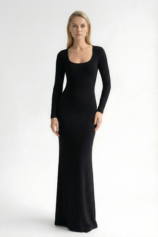 Eden Square Neck Maxi Dress Black