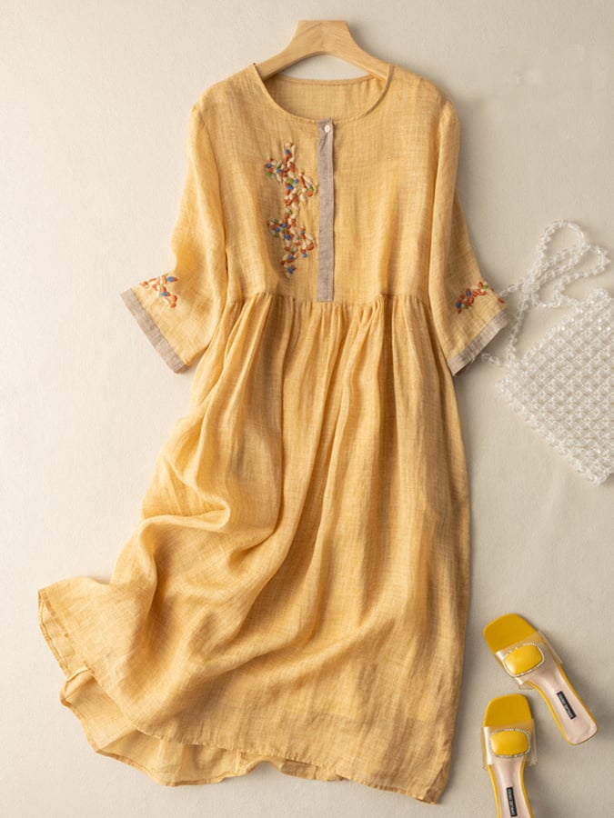 Lael Midi Dress Yellow