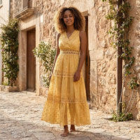 Laurel Lace Maxi Dress Yellow