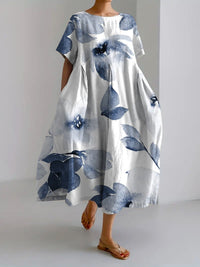 Evangeline Midi Dress Navy