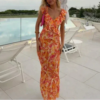 Gemma Ruffle Maxi Dress Orange