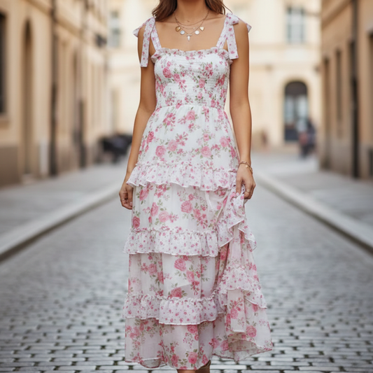 Fern Tiered Maxi Dress Floral