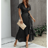Maren Wrap Midi Dress Black