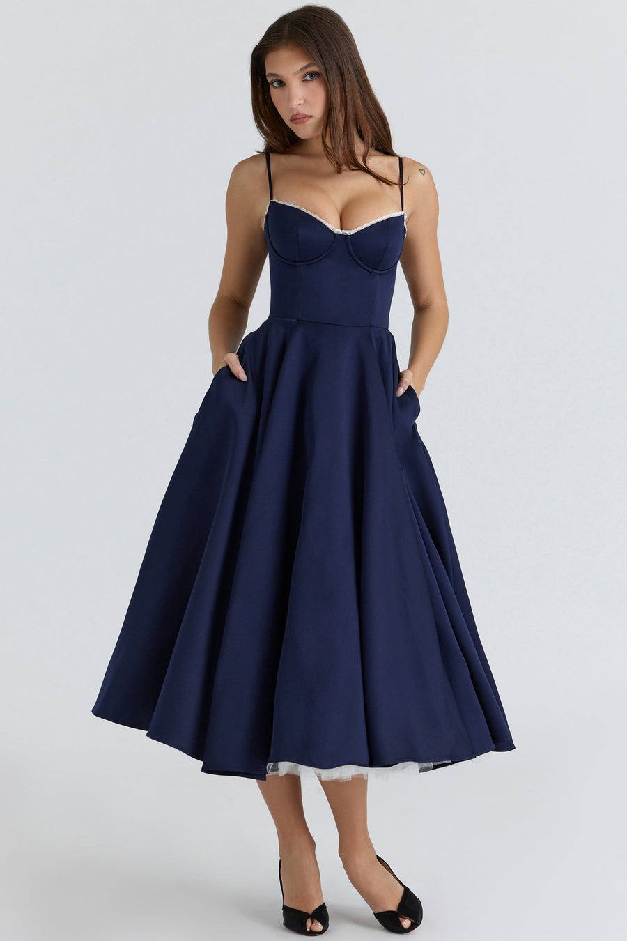 Sailor Midi Dress Dark Blue