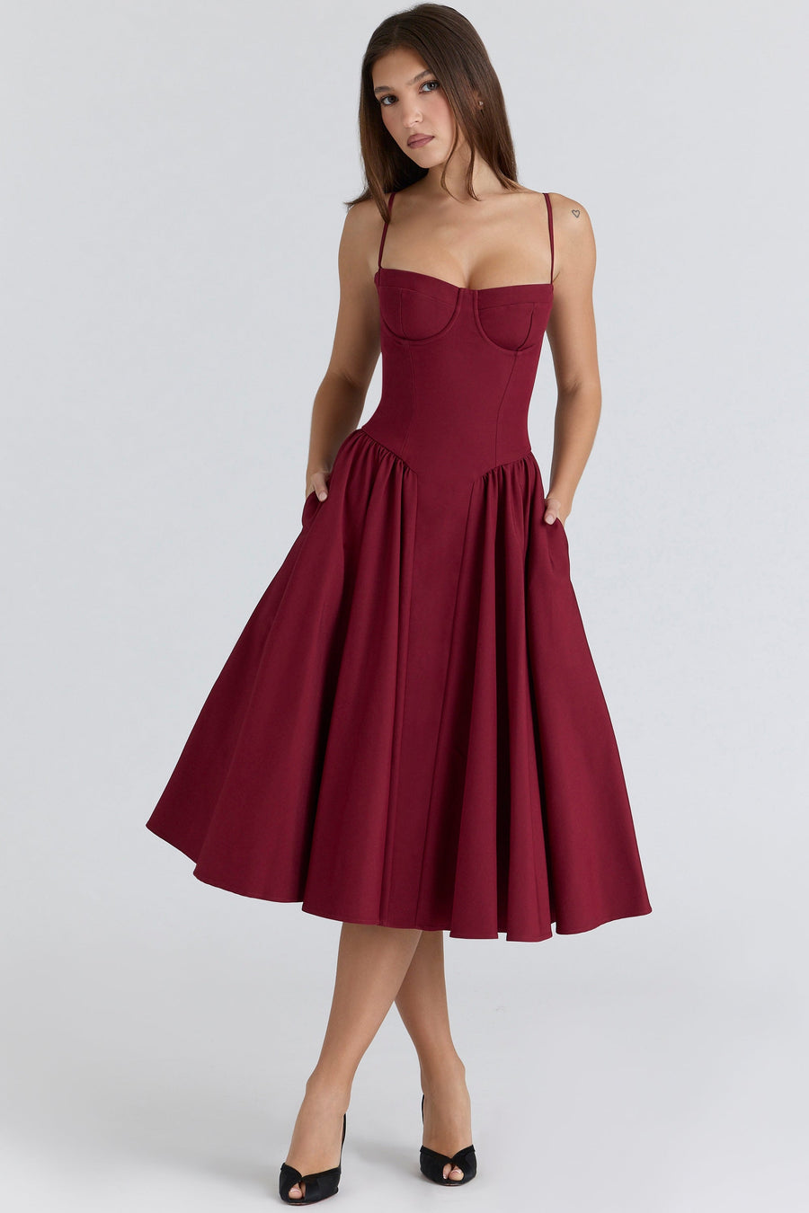 Sailor Midi Dress Red