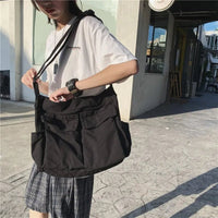 Scarlett | Women's Vintage Multi-Pocket Canvas Tote Bag Crossbody Thickened in Black