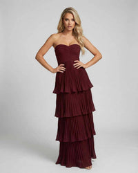 Tindra Tiered Maxi Dress Burgundy