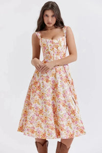Rosalind Midi Dress Orange