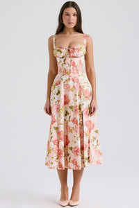 Seraphina Sweetheart Midi Dress Coral Rose