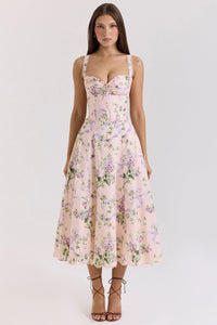 Seraphina Sweetheart Midi Dress Blush Pink Bloom