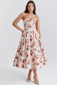 Orla Sweetheart Midi Dress Floral