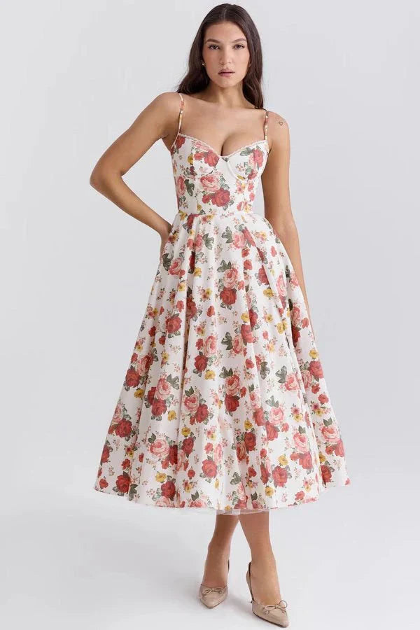 Orla Sweetheart Midi Dress Floral