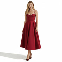 Orla Sweetheart Midi Dress Red
