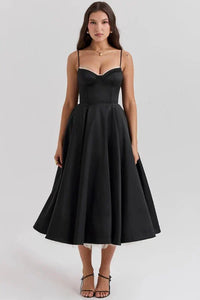 Orla Sweetheart Midi Dress Black