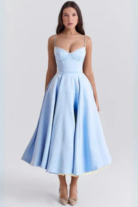 Orla Sweetheart Midi Dress Blue