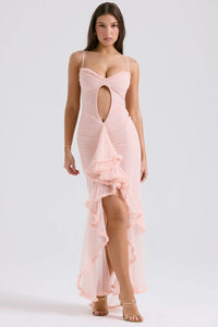THEA | RUFFLE MAXI DRESS Pink