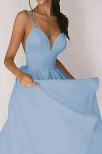 Vienna V Neck Midi Dress Alazne Blue