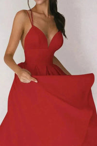 Vienna V Neck Midi Dress Alazne Red