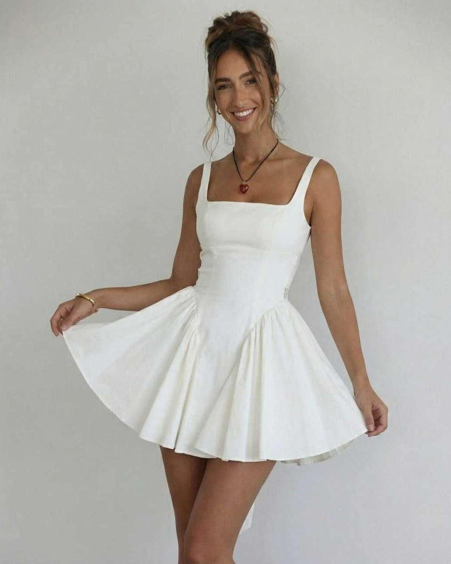Xanthe Square Neck Mini Dress White