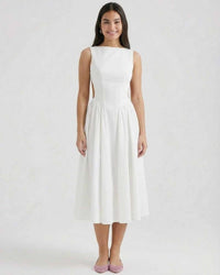 Wren Cutout Midi Dress White