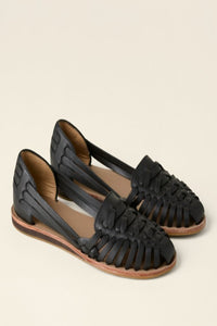 Grace | Women's Woven Leather Huarache Comfortable Sandals Black