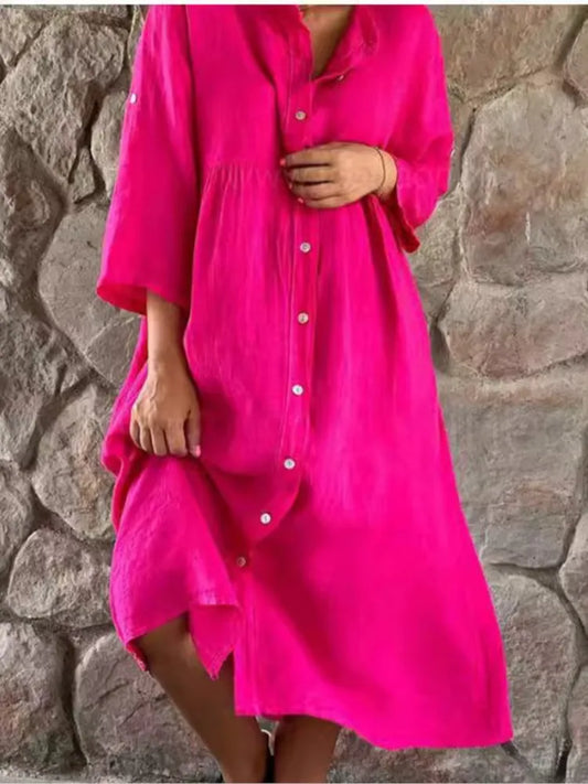 Wren | Women's Button Down Midi Shirt Dress