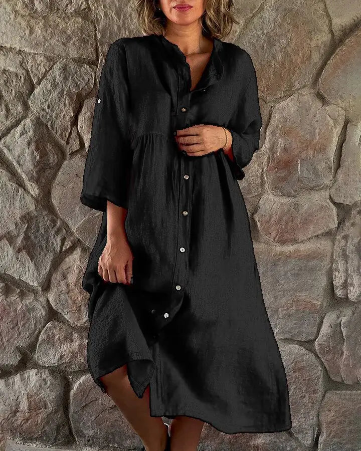 Wren | Women's Button Down Midi Shirt Dress