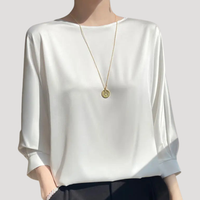 Wren | Women's Round Neck 3/4 Sleeve Relaxed Blouse
