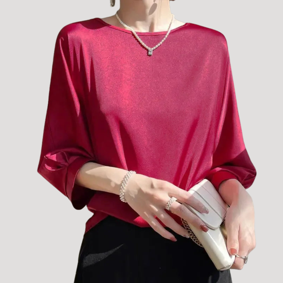 Wren | Women's Round Neck 3/4 Sleeve Relaxed Blouse