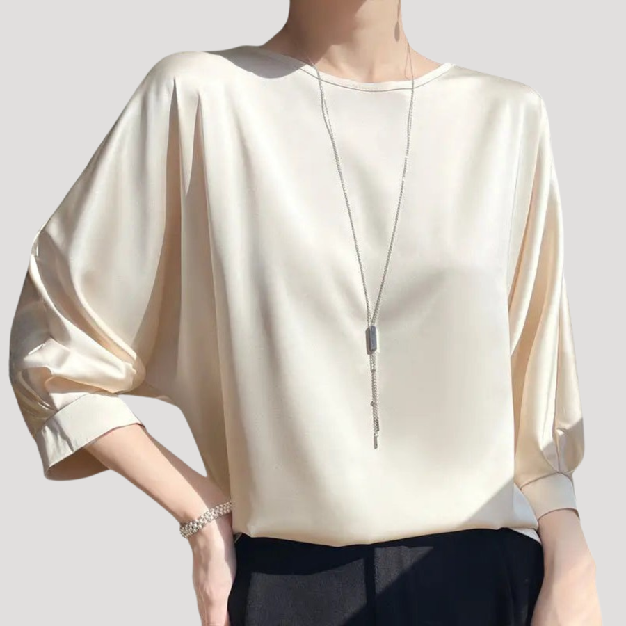Wren | Women's Round Neck 3/4 Sleeve Relaxed Blouse