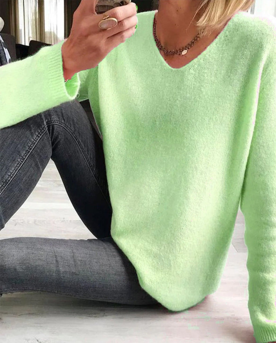 Wren | Women's V-Neck Long Sleeve Pullover Sweater