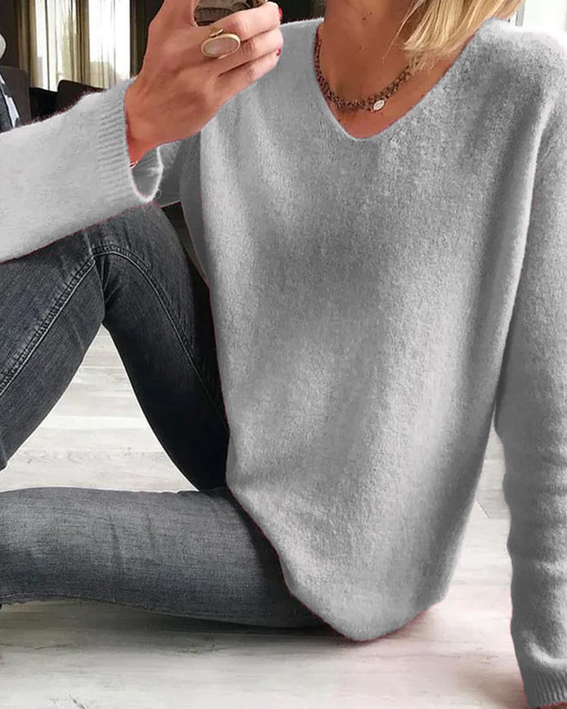 Wren | Women's V-Neck Long Sleeve Pullover Sweater