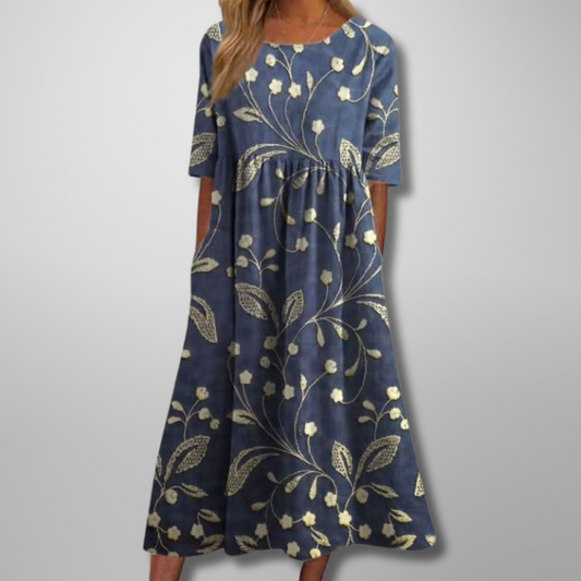 Xara | Women's Floral 3/4 Sleeve Midi Dress
