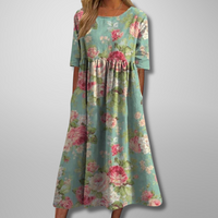 Xara | Women's Floral 3/4 Sleeve Midi Dress